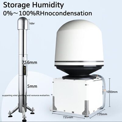 buy Umidità di stoccaggio 0%～100%UR senza condensa, lidar per vento onshore, unità 756mm 735mm 1000mm, supporto per profilazione del vento e valutazione delle risorse online manufacture